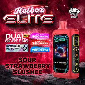 Hotbox Elite 50K Vaporizer - 5 Pack Box - Sour Strawberry Slushee